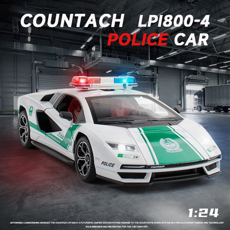 Countach LPI800 Diecast 1:24 Zliatiny Model Auta Miniatúrne Dubaj Polícia Supercar Zberateľskú Chlapci Darček Kovové Vozidla Vianočné Hračky