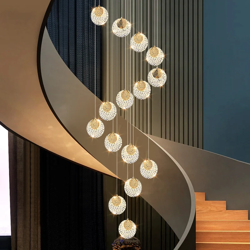 Rotačný stavebný dlho luster high-vzostup villa moderné dekoratívne lampy hotel hala vnútorné osvetlenie Nordic schodisko Luster