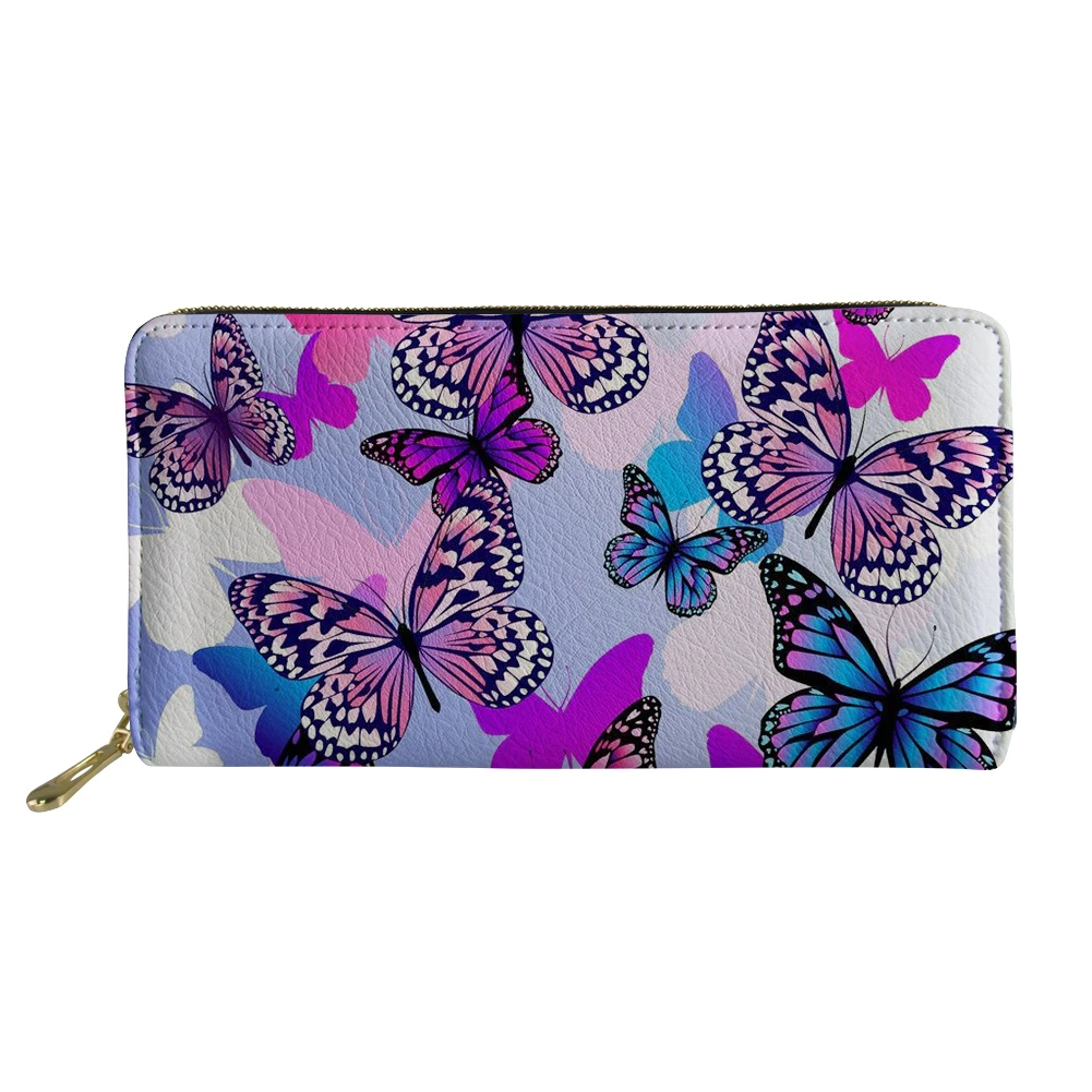 Farebné Motýle Tlač Peňaženky Ženy Bežné 2022 Luxusné Krásne Zips Cestovné Kabelku Dlho Peniaze Skladovanie Tašky pre Dospievajúce Dievča