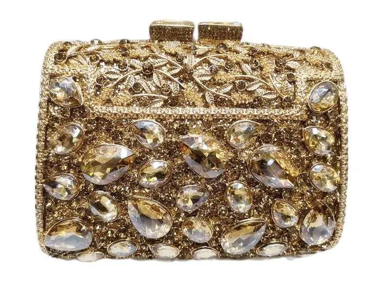 Chaliwini Gold Box Vrece Diamond Ženy Spojka Taška Crystal Strany Kabelky Dámske Spoločenské Kabelky Módnych Pochette Ples Večer taška