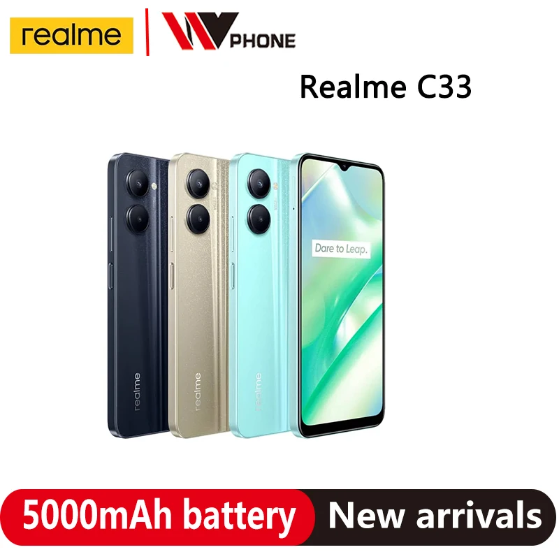 Realme C33 Smartphone Octa-Core 50MP AI Fotoaparát 5000mAh Masívne Batérie 6.5