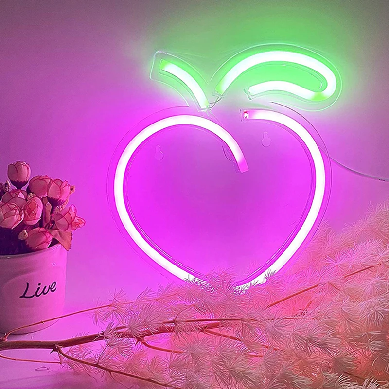 Ružový Neon Svetla Broskyňa Led Prihlásiť Hra Krídlo Neónový nápis Svetlo pre Miestnosti Domova Pub Strany Svadobné Stenu Decor Lampa Novinka Osvetlenie