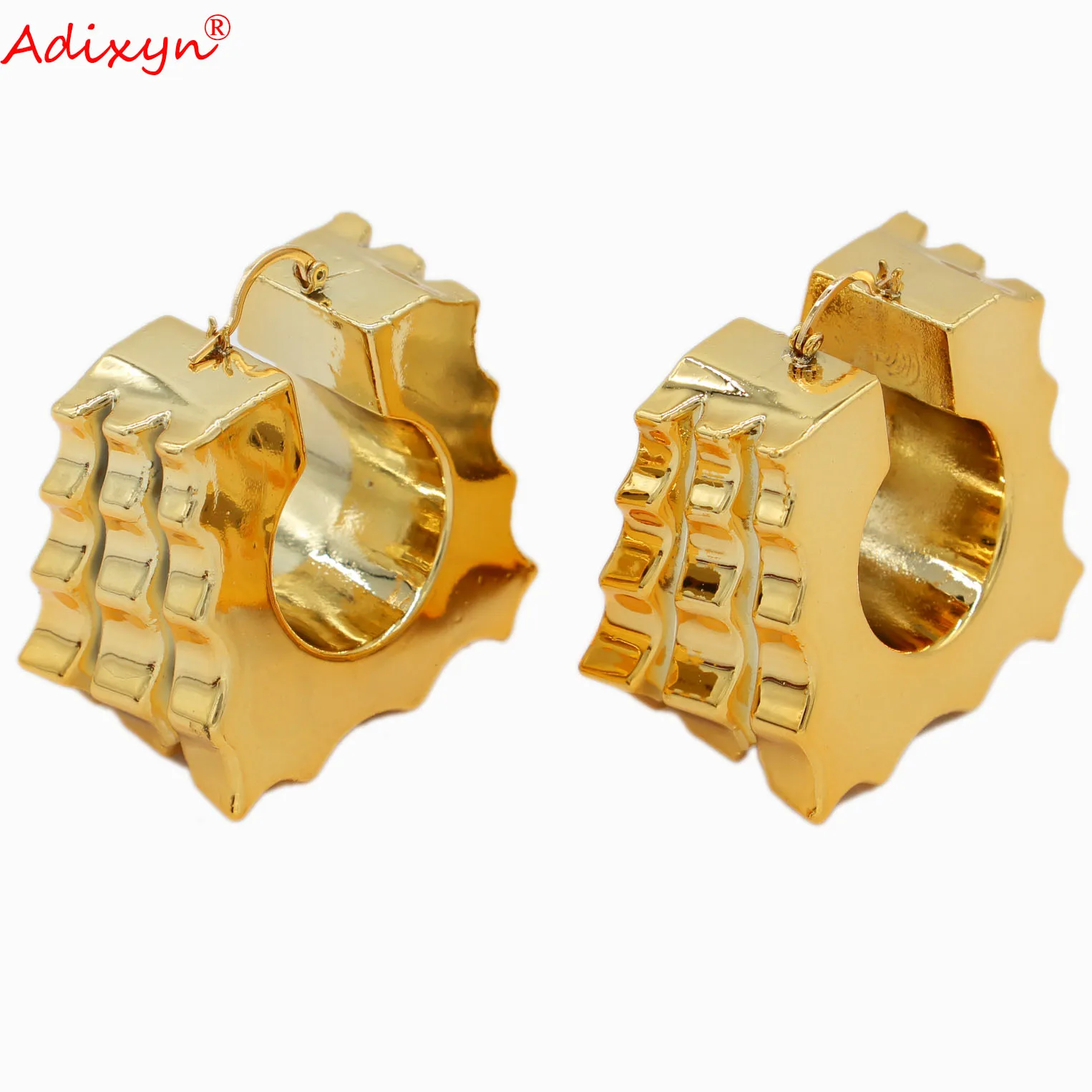 Adixyn Trendy Zlatá Farba Štvorcové Náušnice Pre Ženy Šperky Afican/India Darčeky N04221