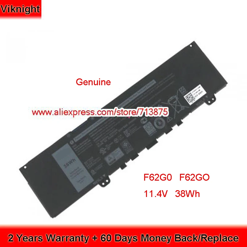 Skutočné 11.4 V 38Wh F62GO F62G0 Batérie pre Dell Iny 13-5370-D1505S Inspiron 13 5370 7370 7373 7380 7386 2-v-1 p83g001 7368