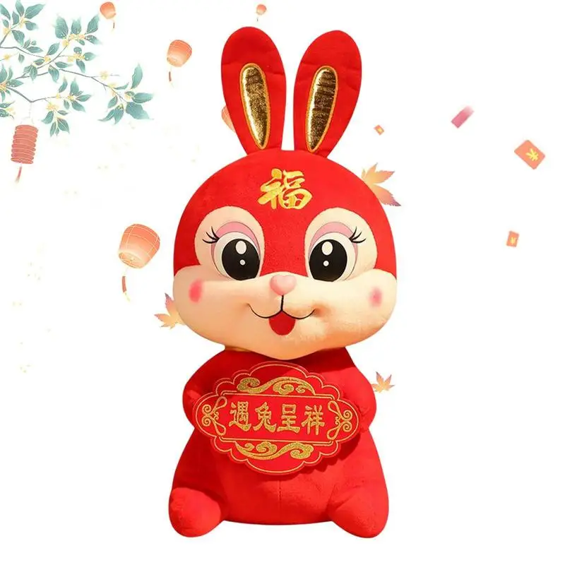 Zodiac Králik Plyšové Hračky Čínsky Králik Maskot Ornament Bunny plyšáka Vankúš pre 2023 Rok Králik Nový Rok Darček