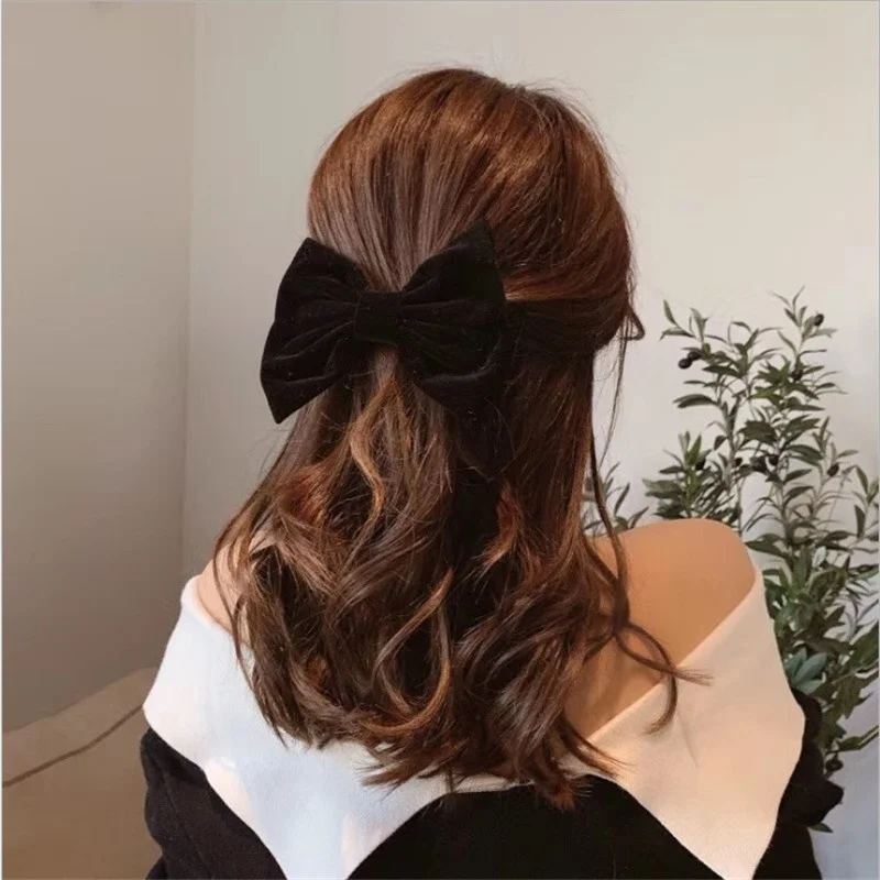 Ženy, Dievčatá Velvet Čela Vlasy Klip Elegantné Motýlik Sponky Do Vlasov Vlasové Doplnky