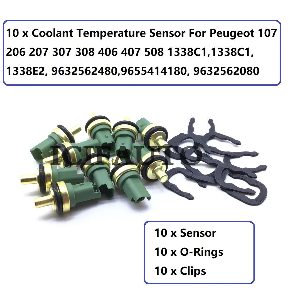 Teploty chladiacej kvapaliny Senzor & Konektor Pre Peugeot 107 206 207 307 308 406 407 508 1338C1, 1338E2, 9632562480,9655414180, 9632562080