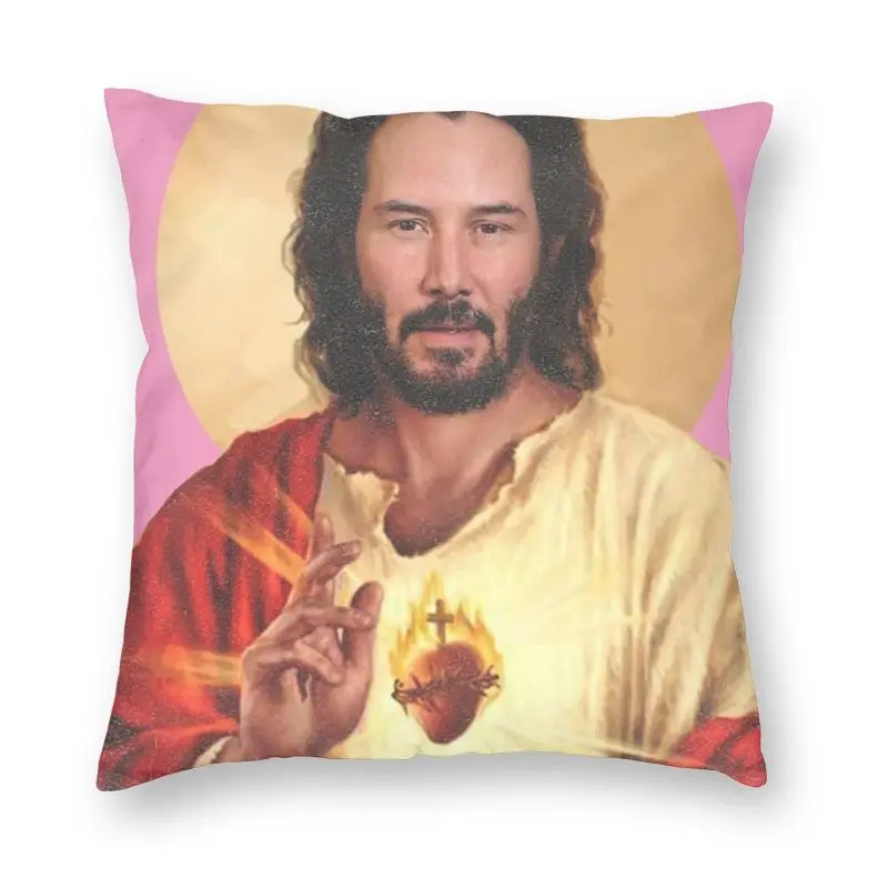 Svätý Keanu Reeves Vankúš 3D Tlač Meme Ježiš Ján Knot Hodiť Vankúš na Gauč Vlastné obliečka na Vankúš Domova