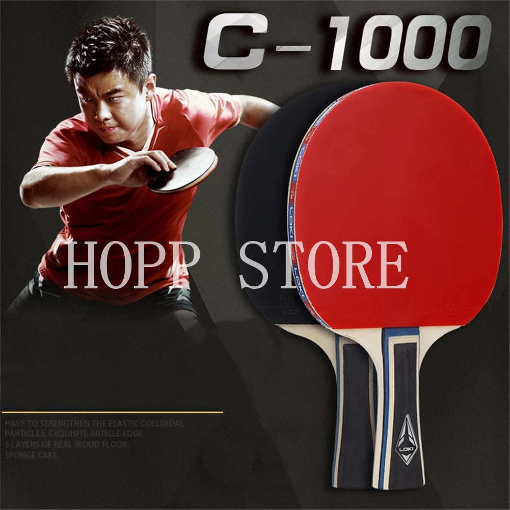 LOKI C1000 Profesionálny Stolný Tenis Raketa Nastaviť Uhlíkových Vlákien Trubice Tech príkaz Ping Pong Bat Súťaže Silný Ping Pong Pádlo