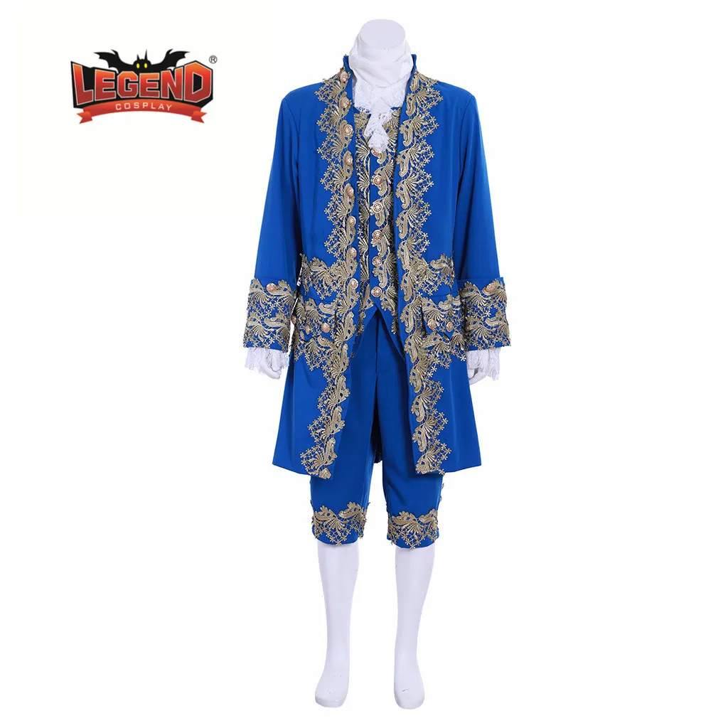 18. storočia súd vyhovovali mužov rokoka, modrá súd vyhovovali koloniálnej Viktoriánskej Elegantné pánske modré oblečenie pánske historické oblečenie