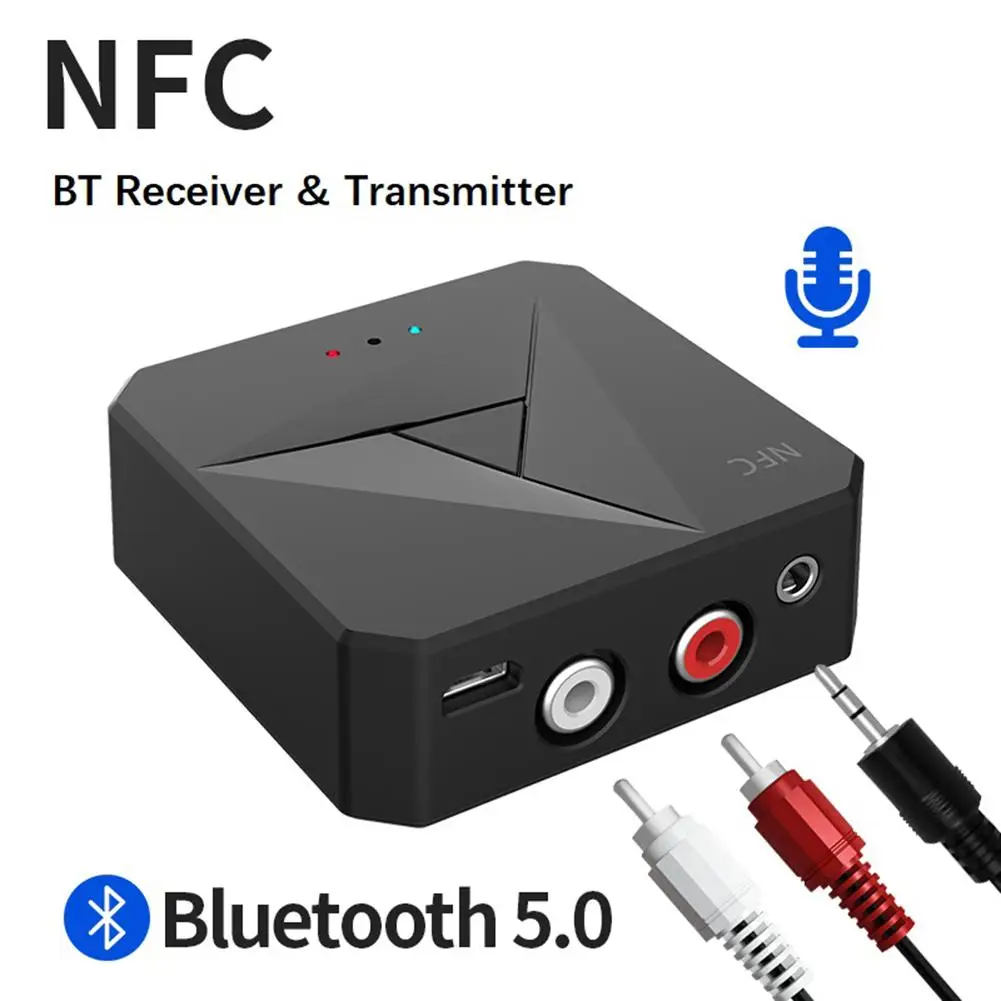 Bluetooth 5.0 NFC Audio Prijímač Bezdrôtový Vysielač, Prijímač Nízku Latenciu Audio Adaptér Pre TV, PC Audio Domov Stereofónny Reproduktor