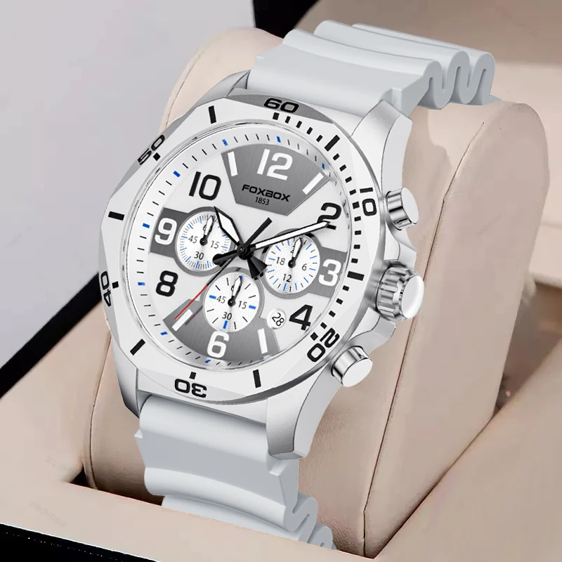 FOXBOX 2022 Top Značky Luxusné Pánske Hodinky Bežné Vojenské Športové Mužov Quartz náramkové hodinky Módne Business Vodotesné Hodinky Mužov