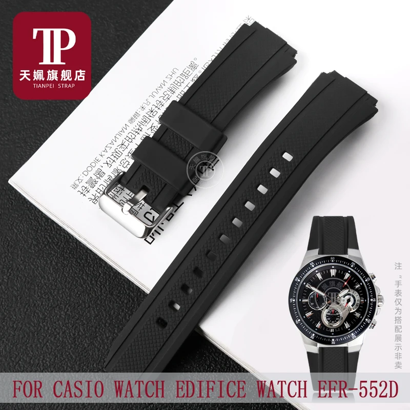 Pre CASIO hodinky Budova hodinky EF-552D -1AVUDF watchband Nepremokavé Gumy Hodinky Remienok Silikónový Náramok Mužov Živice Popruh