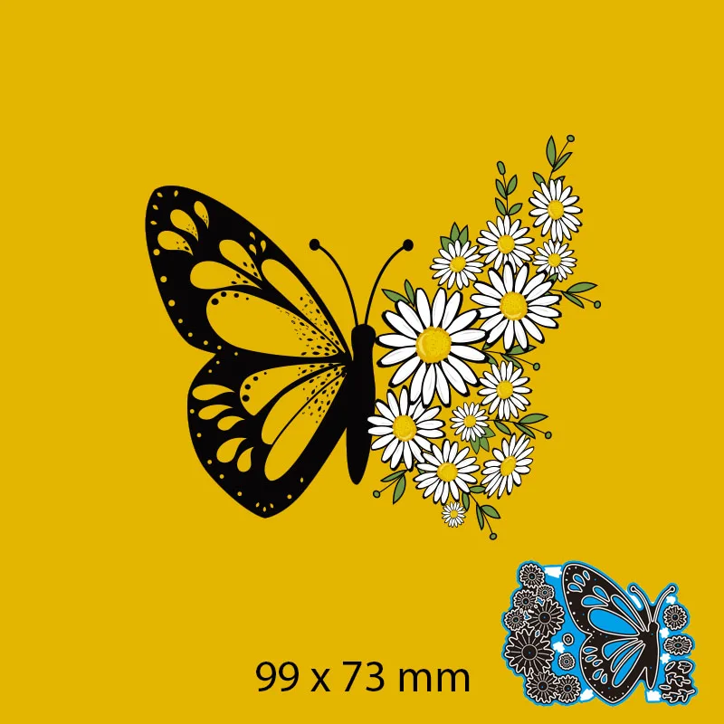 Rezanie kovov Zomrie Motýľ Kvety DIY Šrot Rezervácie fotoalbum Razba Papier Karty 99*73mm