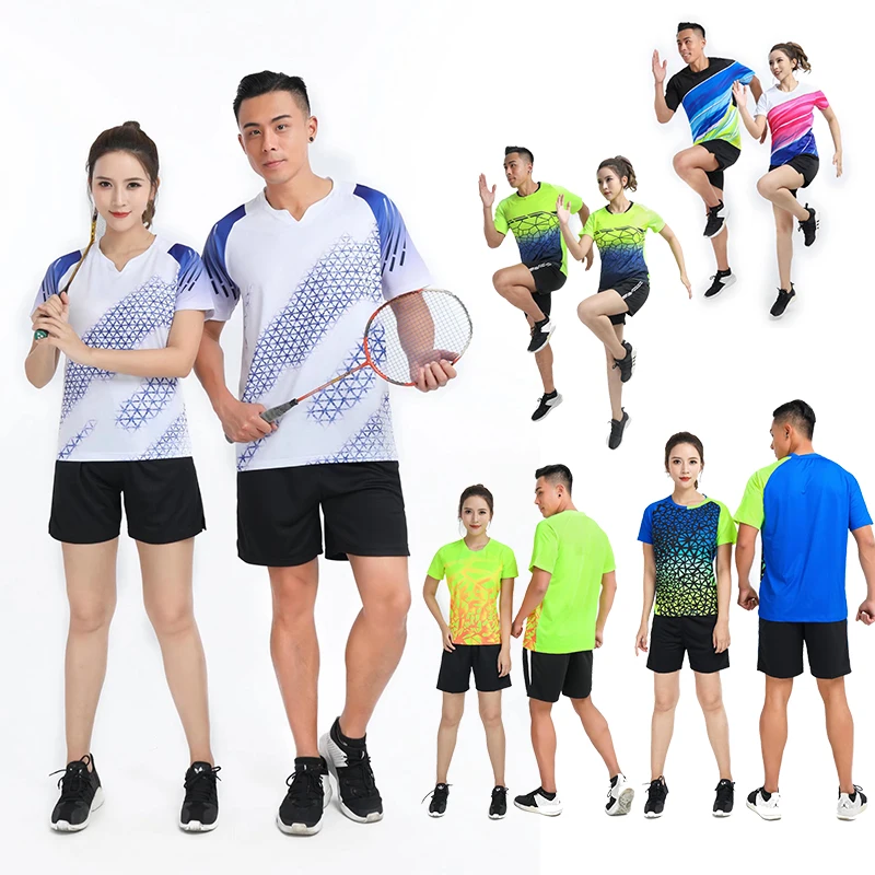 Bedminton tričko Športové Tenisové tričko Ženy/Muži športy, Stolný tenis, hry, Tričká tenis oblečenie Qucik suché Cvičenie tričko