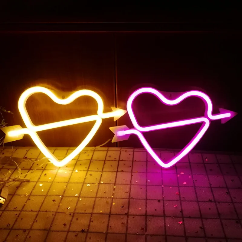 Svadobné Party Dekorácie Amor Láska Rainbow Neónový nápis-Neónové Svetlá pre Spálne Klub LED, Neónové Značky Stenu Decor Valentines Darček Obrázok 1 