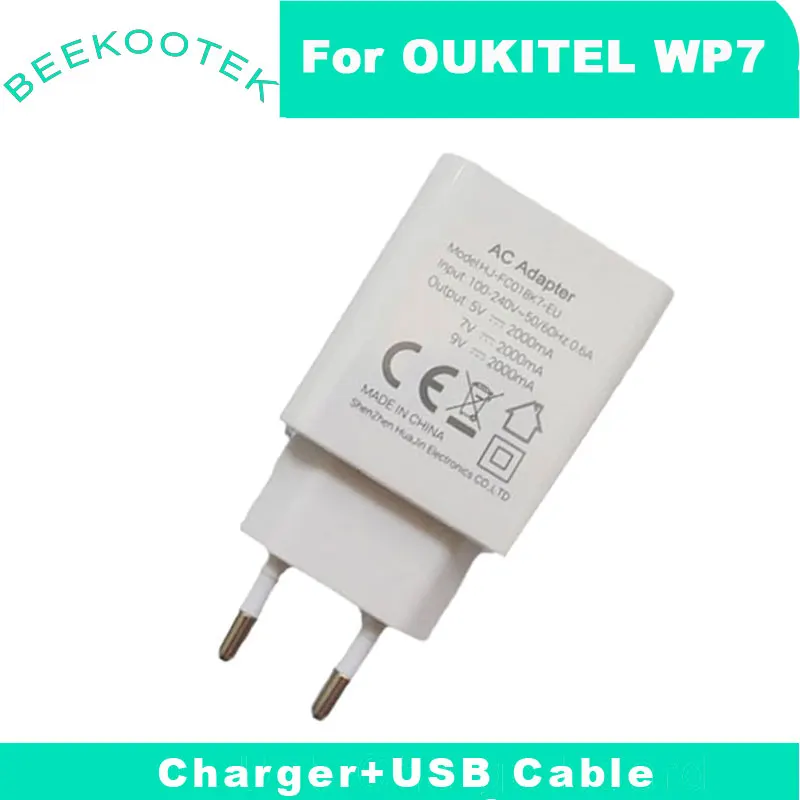 Nový, Originálny Oukitel WP7 Adaptérom pre Nabíjačku EÚ Zapojte Napájanie+USB Kábel Dátový Riadok Pre Oukitel WP7 6.53 Palcový Smartphone Obrázok 1 
