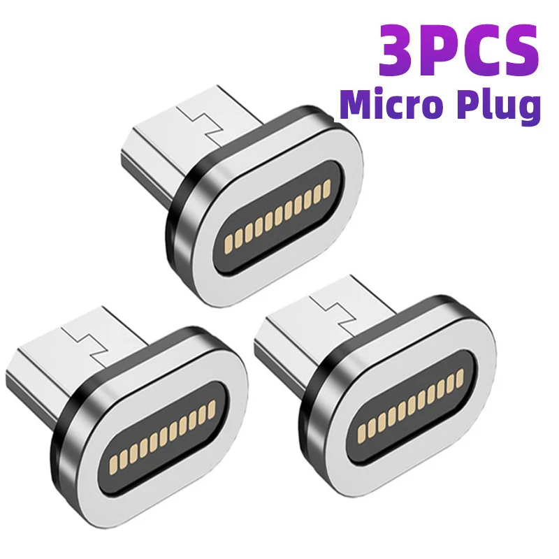 3 Ks Magnetické Plug 11 Pin Port Rýchle Nabíjanie Kábel Sviečky Adaptér Micro USB Typu C Magnet Konektor Pre iphone Xiao Samsung Obrázok 1 