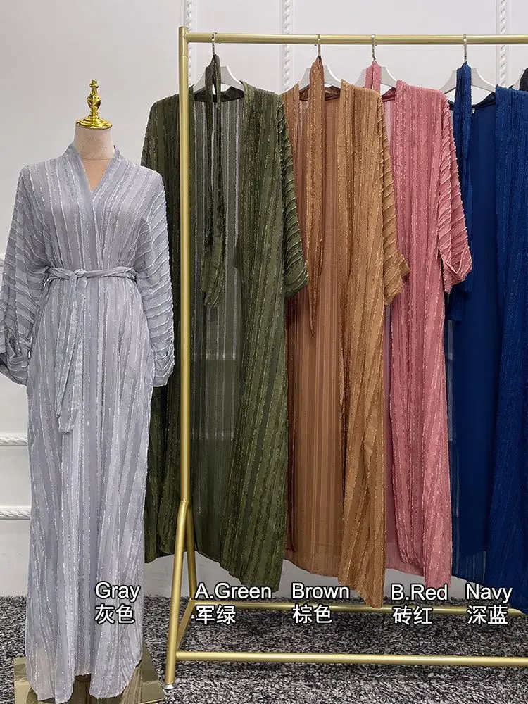Abaya Dubaj Turecko Islamu, Moslimov Dlhé Šaty, Hidžáb Kaftany Abayas Pre Ženy Djellaba Župan Longue Kimono Femme Musulmane Khimar Obrázok 2 