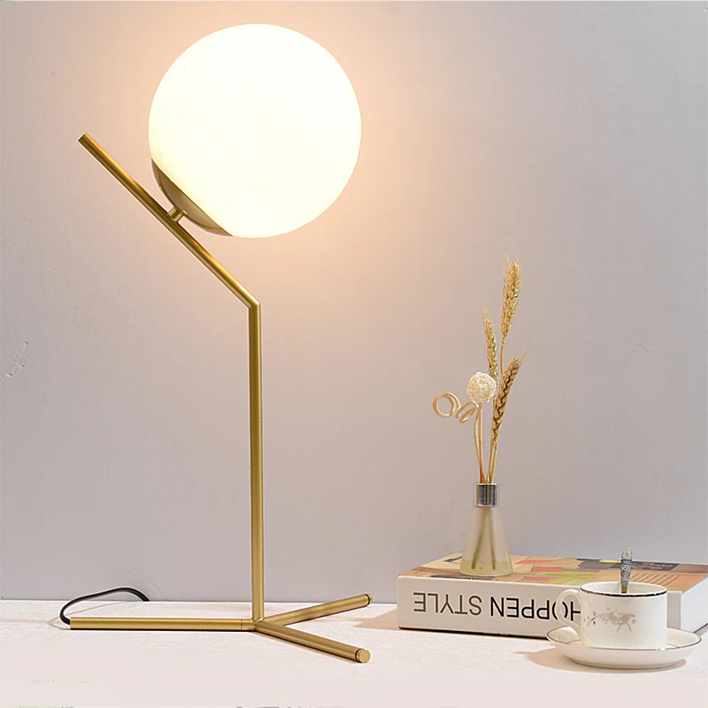 SANBUMG Tabuľka Svetlo LED Nordic Stolná Lampa 5W/9W/40W White/Black/Gold Sklo LED Svetlo pre Spálne/čitáreň/Pracovná Miestnosť Obrázok 2 