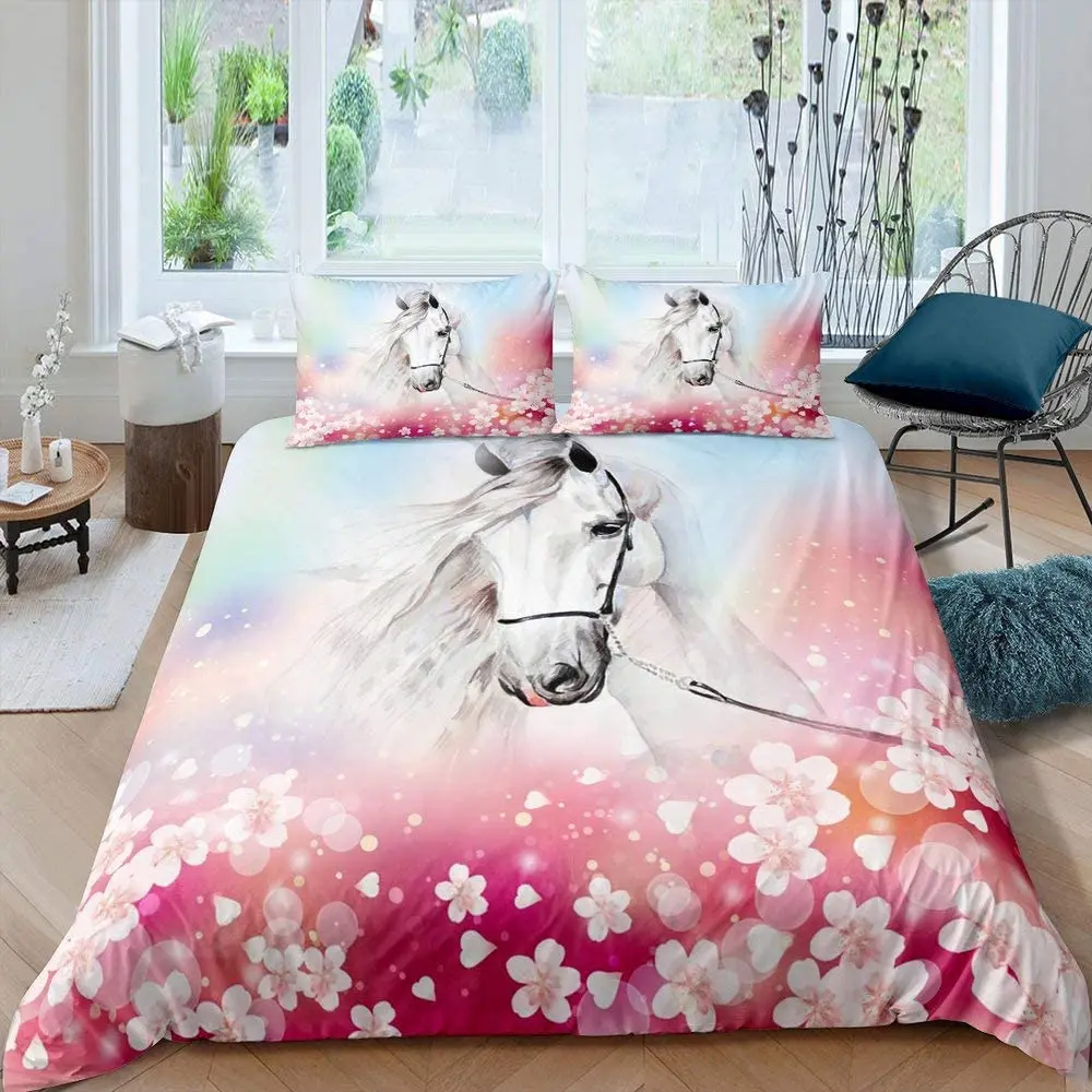 Kôň Perinu Farma Zvierat Vzor Hnedé Milovník Koní posteľná bielizeň Nastaviť Mikrovlákna, prehoz cez posteľ Kryt pre Mladistvých Dospelých Kráľovná Deka Kryt Obrázok 2 