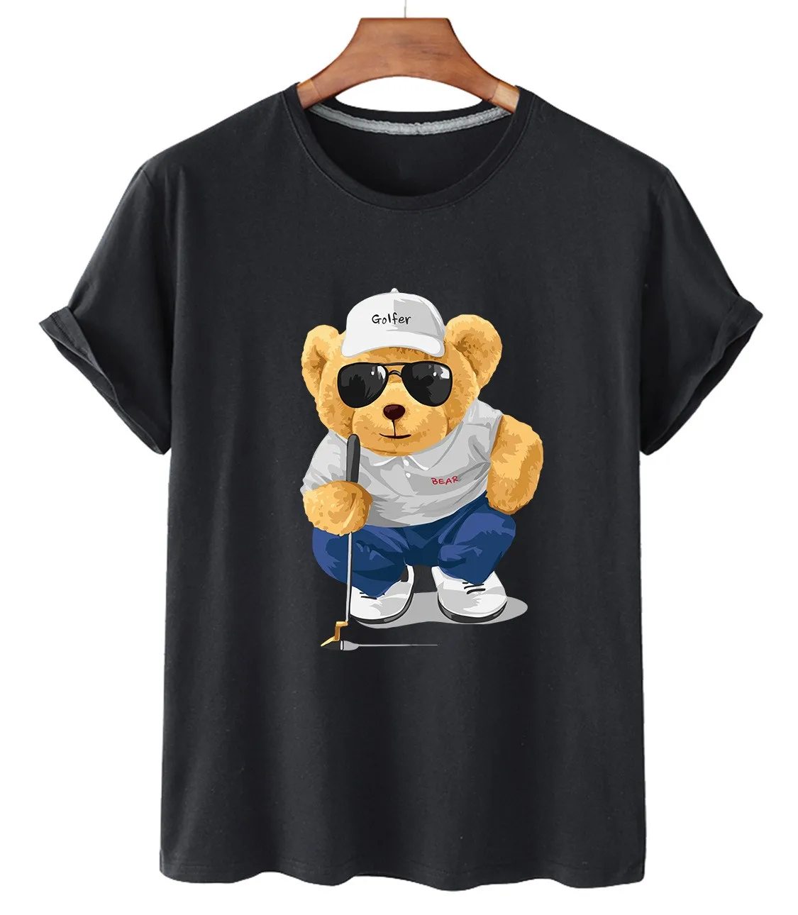 (Šport Medveď Zbierky 1) 100% Bavlna tričko dámske Krátky Rukáv O-neck T-shirt pánske Letné Nadrozmerné T-tričko Unisex tričko Obrázok 3 