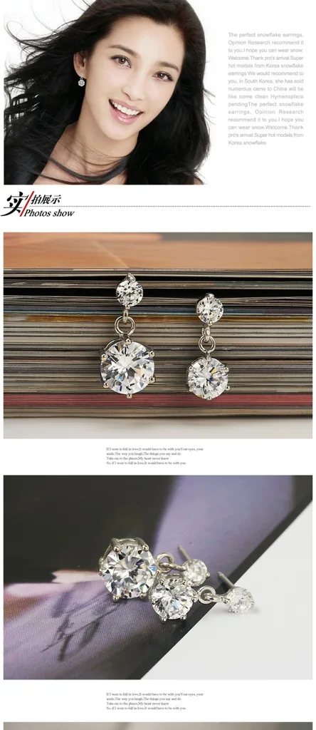 PREDAJ 925 silver Európe Pierko Crystal z Swarovskis nové módne tvorivé cz Žena Dvojičky Náušnice micro hot šperky Obrázok 3 