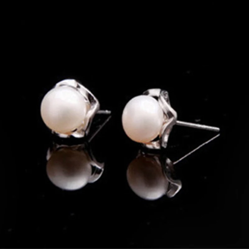 YIKALAISI 925 Sterling Silver šperky nové 100% prírodné sladkovodné perly stud náušnice šperky pre womenbest darček pre ženy Obrázok 4 