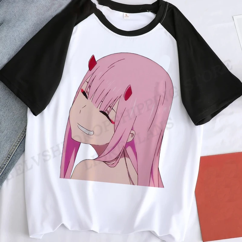 Letné Muži T-shirts Anime Miláčik V Franxx 3d Tlač T-shirt Muži Ženy Móda Hip Hop Topy Tee Nula Dva Tričko Camiseta Obrázok 4 
