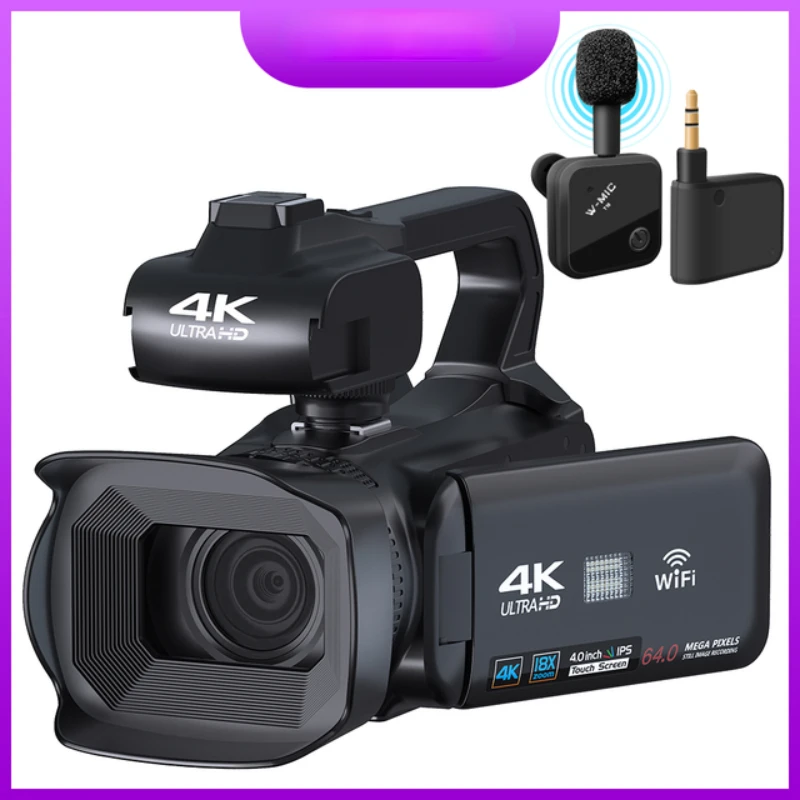 4K Kamery, Youtube Video Kamery Nahrávanie WiFi Digitálny Zoom 18X Prenosné 64MP Profesionálny Fotoaparát Streaming Auto Focus Obrázok 4 