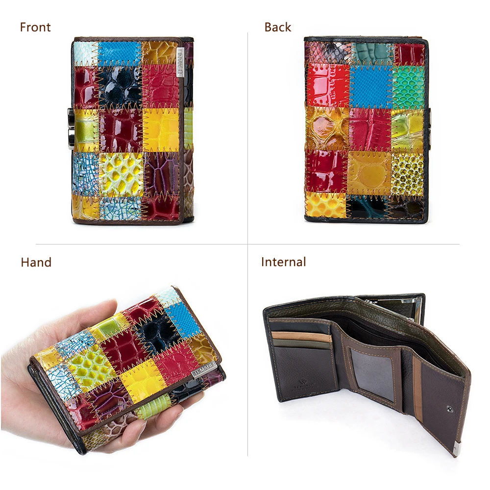 WESTAL peňaženky ženy originálne kožené kabelky ženy dámske kožené peňaženky dlho patchwork dámske peňaženky a kabelky pre karty 544 Obrázok 4 