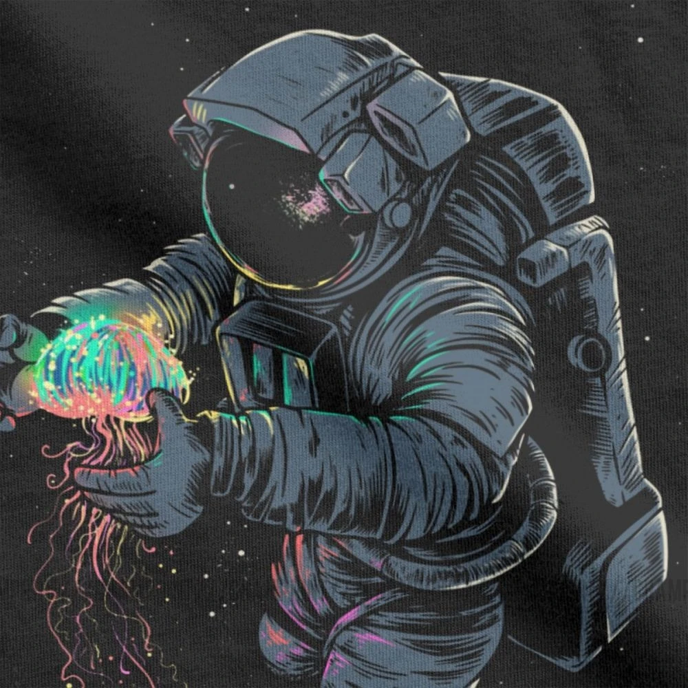 Jellyspace T-Shirts Mužov Čistej Bavlny T Shirt Priestor Hviezdy Galaxy Sci Spacesuit Spaceman Astronaut Krátky Rukáv Tees Darček Topy Obrázok 4 
