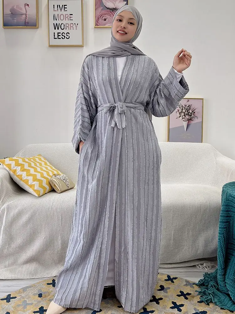 Abaya Dubaj Turecko Islamu, Moslimov Dlhé Šaty, Hidžáb Kaftany Abayas Pre Ženy Djellaba Župan Longue Kimono Femme Musulmane Khimar Obrázok 4 