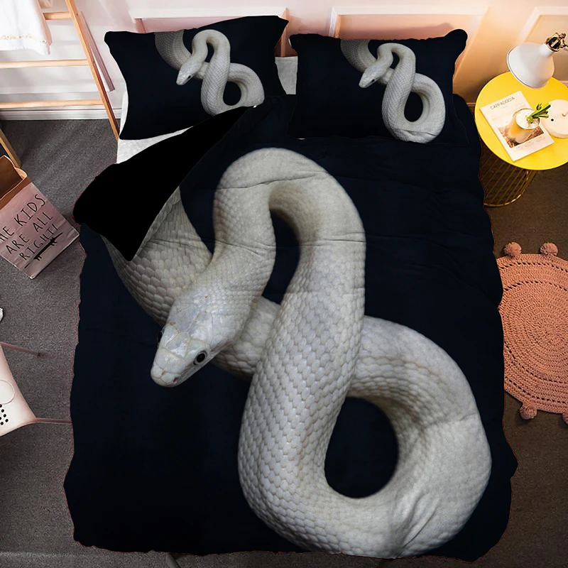 Pôvodné Hadí Vzor Kráľ posteľná bielizeň Nastaviť Zvieratá Perinu S obliečka na Vankúš Deka Zahŕňa 2/3KS Obliečky bytový Textil Obrázok 4 