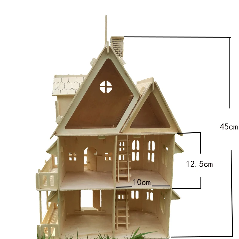 Drevený domček pre bábiky miniatúrne Nábytok, hračky pre bábiky DIY rozobrať doll house predstierať, že hrať 3D puzzle, hračky, darčeky pre deti Obrázok 5 