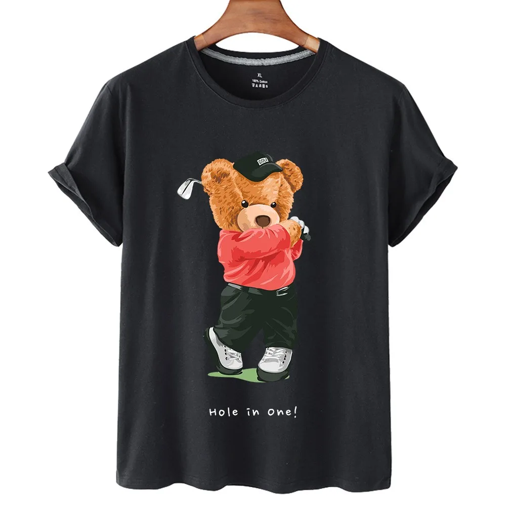 (Šport Medveď Zbierky 1) 100% Bavlna tričko dámske Krátky Rukáv O-neck T-shirt pánske Letné Nadrozmerné T-tričko Unisex tričko Obrázok 5 