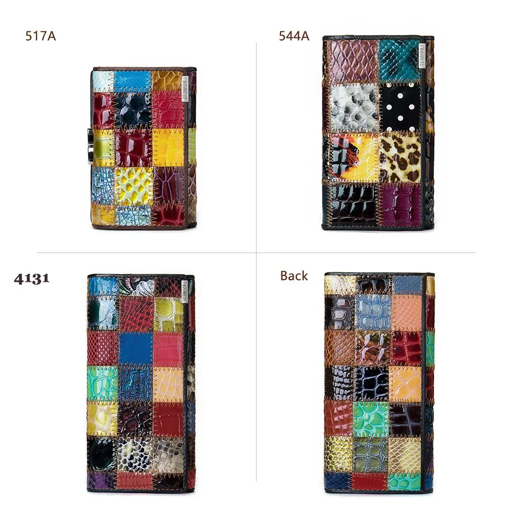WESTAL peňaženky ženy originálne kožené kabelky ženy dámske kožené peňaženky dlho patchwork dámske peňaženky a kabelky pre karty 544 Obrázok 5 