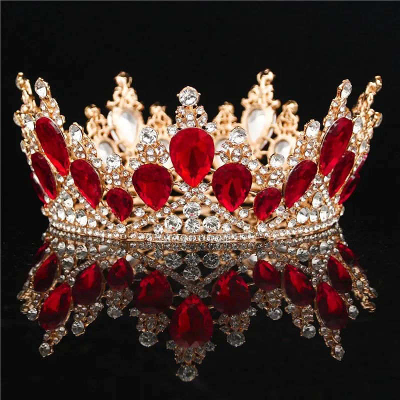Kráľovná Kráľ Tiaras a Koruny hlavový most Svadobné Hostiny, Vlasy, šperky Kolo Diadem Módne Vlasové Ozdoby Sprievod Crystal Koruna Obrázok 5 